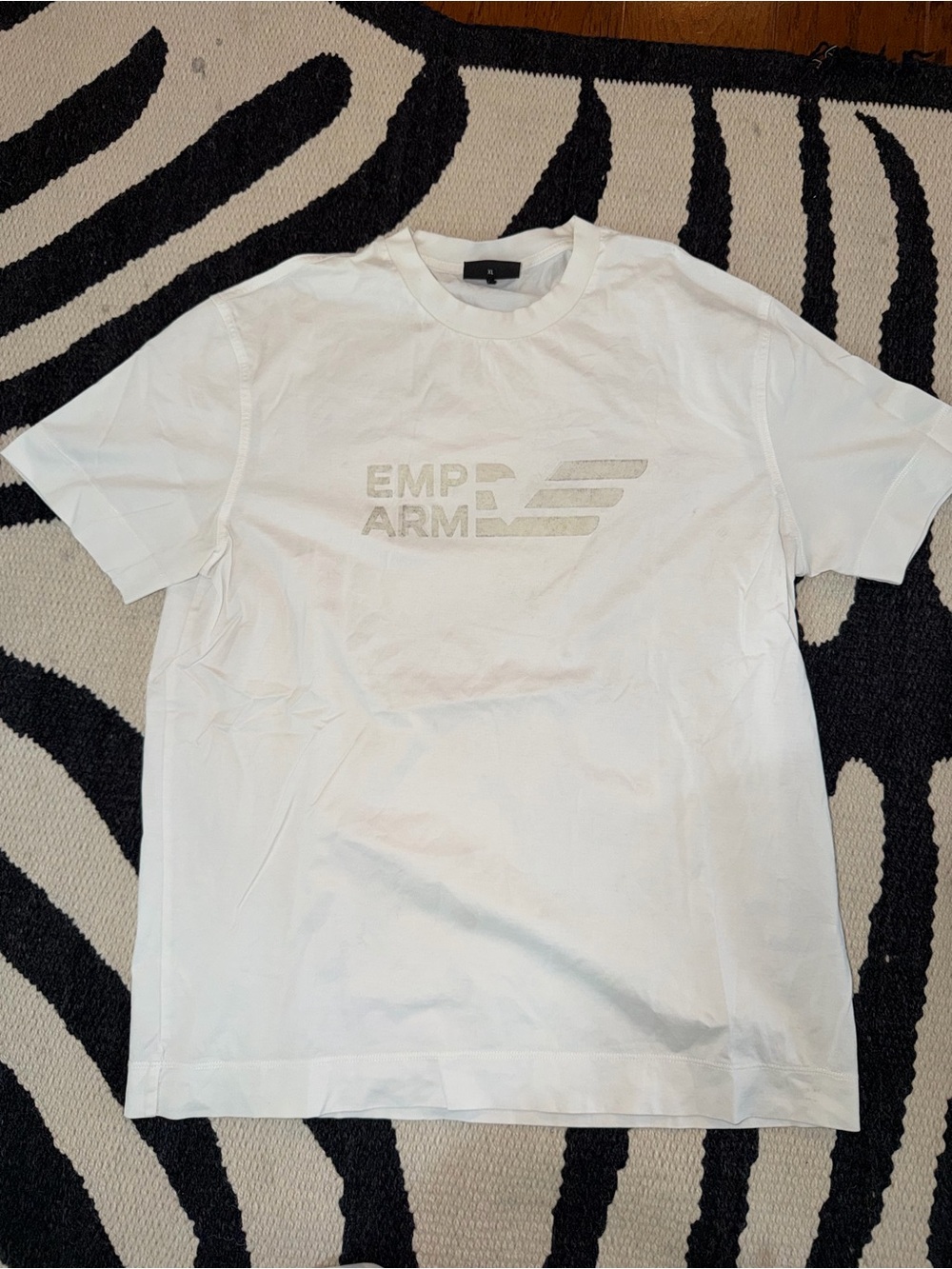 Emporio Armani White Logo Short Sleeve Crew T-Shirt